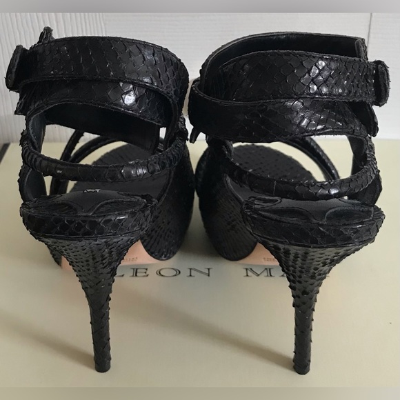 NWOB (Other) Leon Max 100% Genuine Leather & Snakeskin Heels, 9.5. - Picture 3 of 5